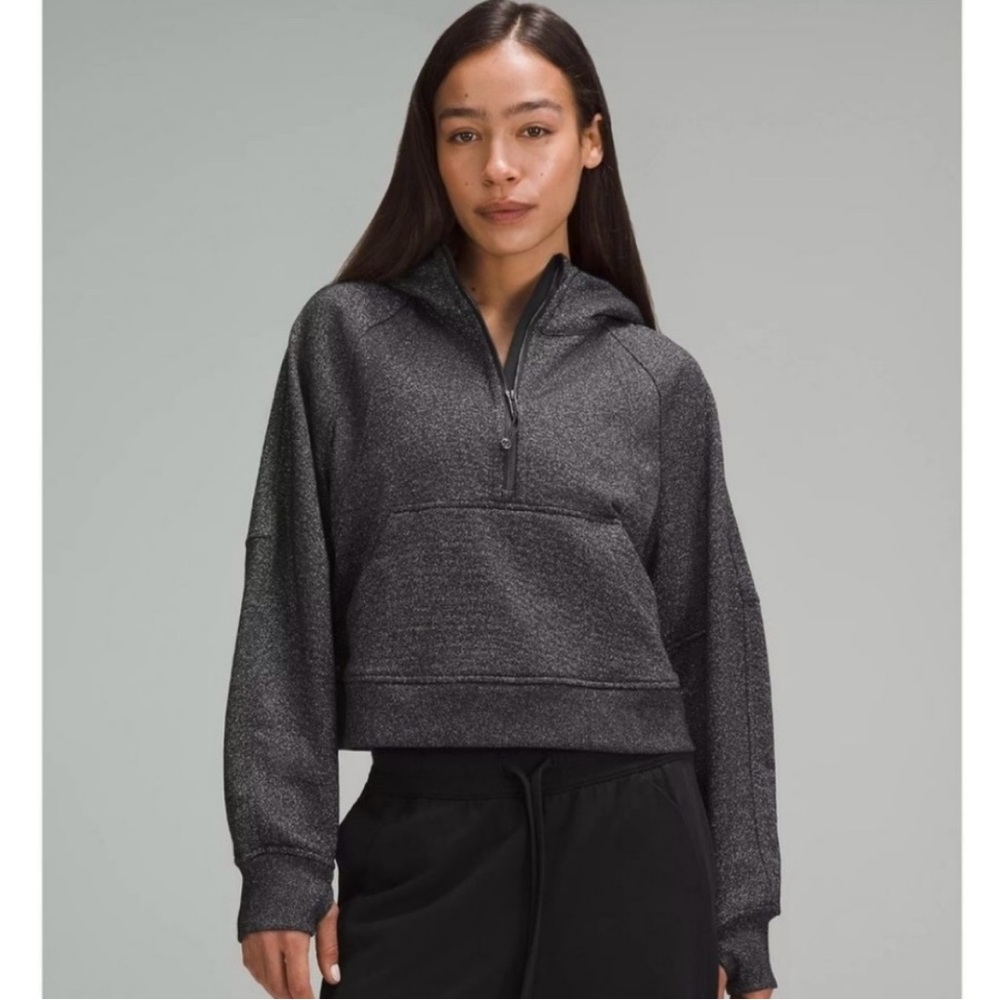 Brand New Lululemon Scuba Oversized Half-Zip Hoodie *Spark in Black/Silver